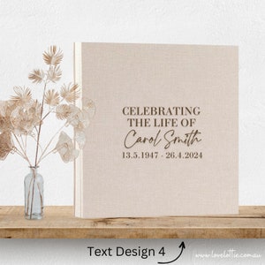 Memorial Guest Book - Custom Celebration Of Life Book - Personalized Wooden Funeral Guestbook - Memorial Book of Condolences Memory Book