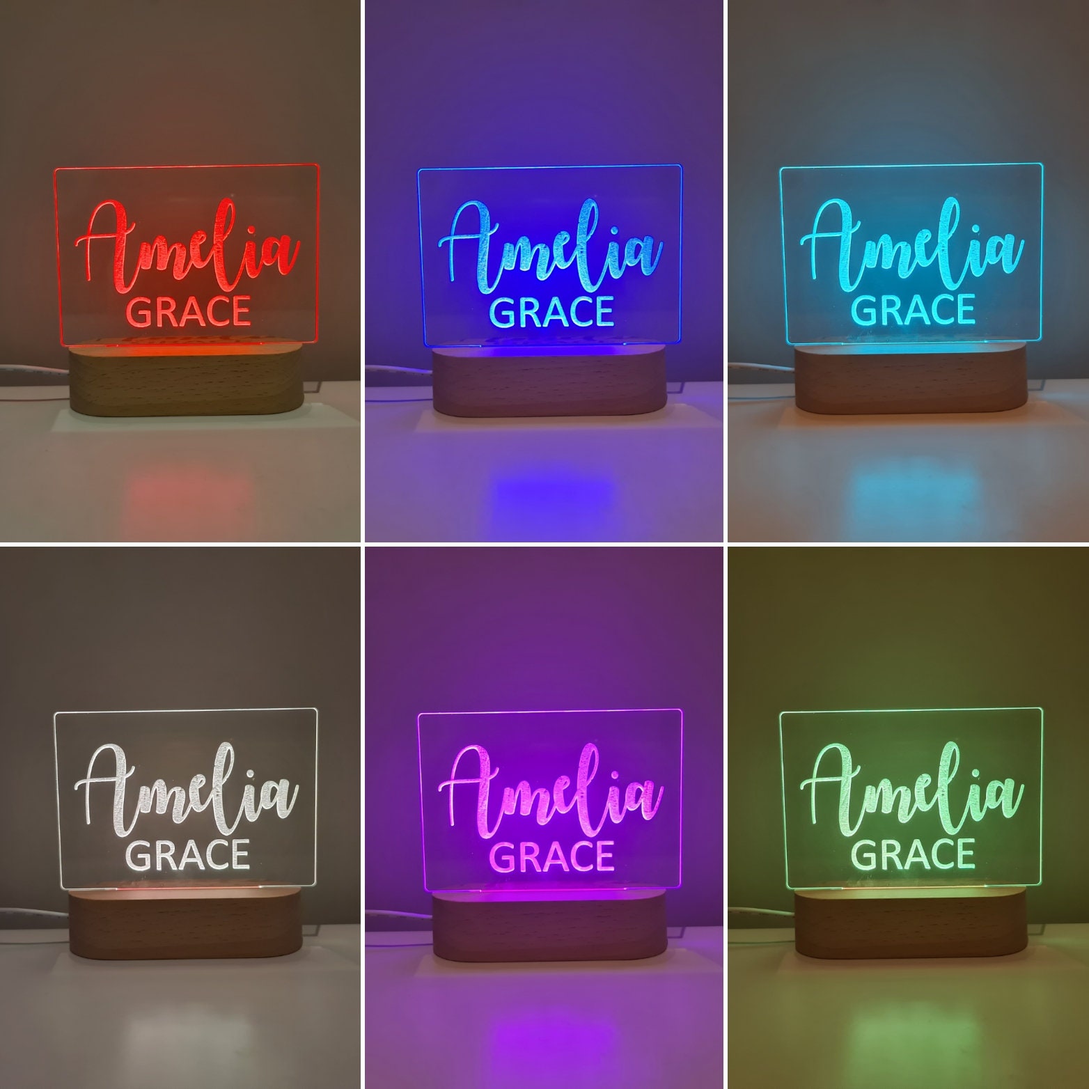 Personalized Name Children's Night Light Nursery Lamp Etsy