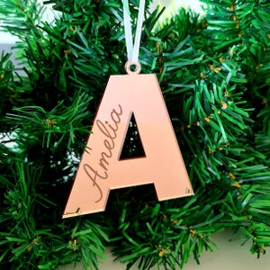 Decoração de enfeite de árvore de Natal com nome personalizado - Presente de nome personalizado - Letra de nome