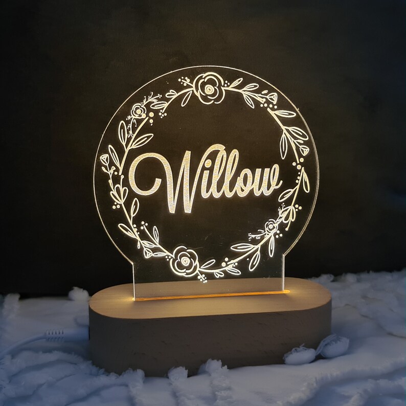 Personalised Name Children's Night Light Nursery Lamp Etsy Australia