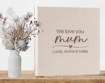 Muttertagsbuch Fotoalbum Geschenk für Mama oder Leinen Fotoalbum Oma, Jubiläumsgeschenk oder personalisiertes Geschenk für Mutter, Geschenk für Sie