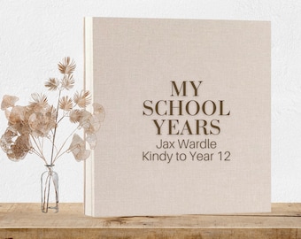 Personalised School Photo Album, School Years Scrapbook, School Keepsake, Graduation Gift, Kindy, School Memory Book