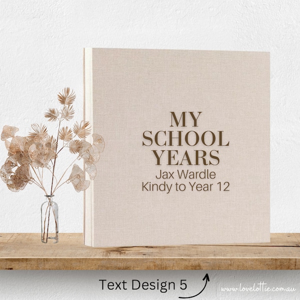 Personalised School Photo Album, School Years Scrapbook, School Keepsake, Graduation Gift, Kindy, School Memory Book