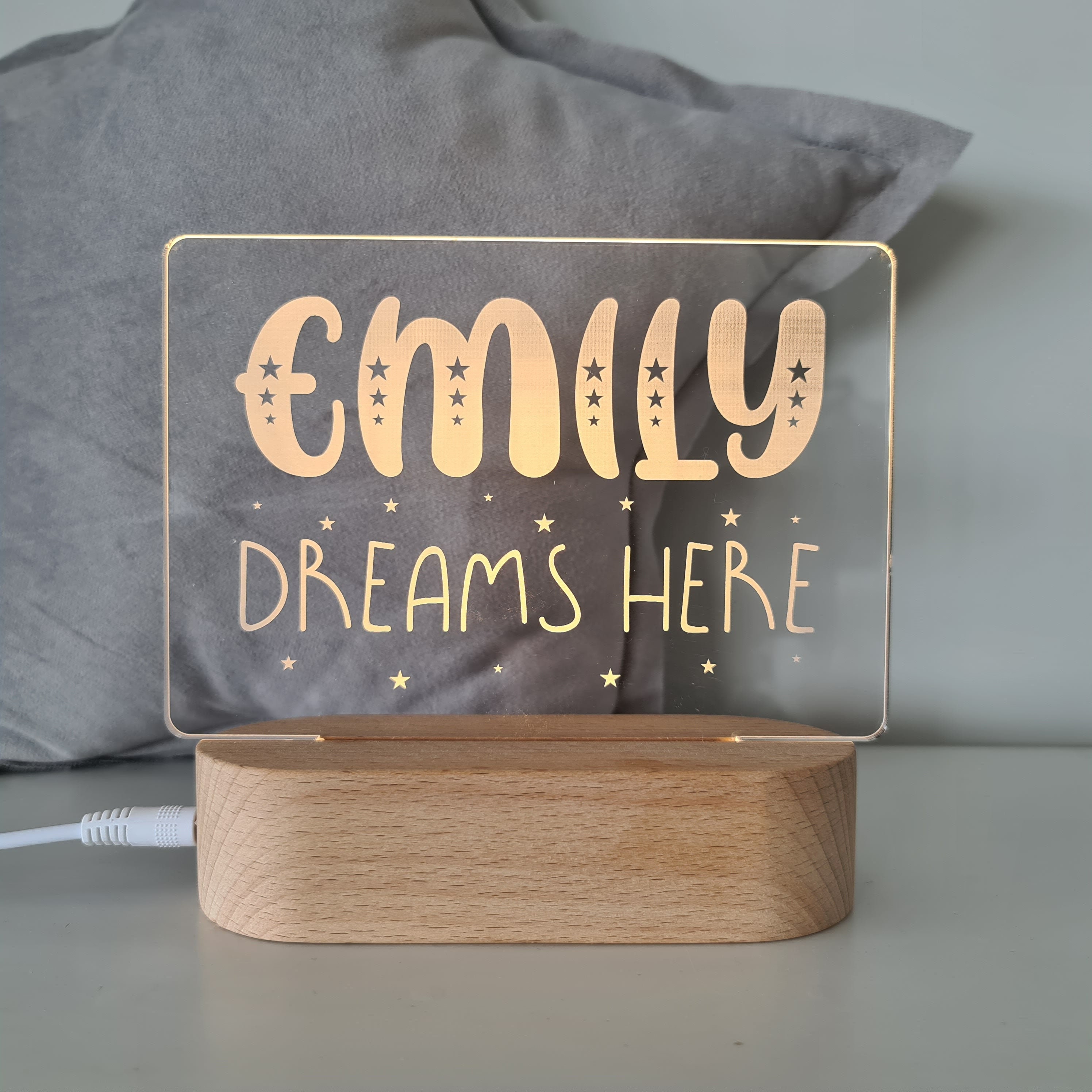 Personalised Name Children's Night Light Nursery Lamp Etsy