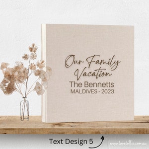 Custom Family Holiday Photo Album, Personalised Album Gift for couples, Travel gift Scrapbook, Adventure Photo Book, Family Holiday Gifts