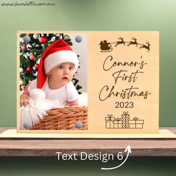 Marysgift Cornice Portafoto Personalizzata In MDF 12,7 Cm - Design Minimalista, Da Tavolo E Parete, Marrone Chiaro, Regalo Festa Papà E Natale