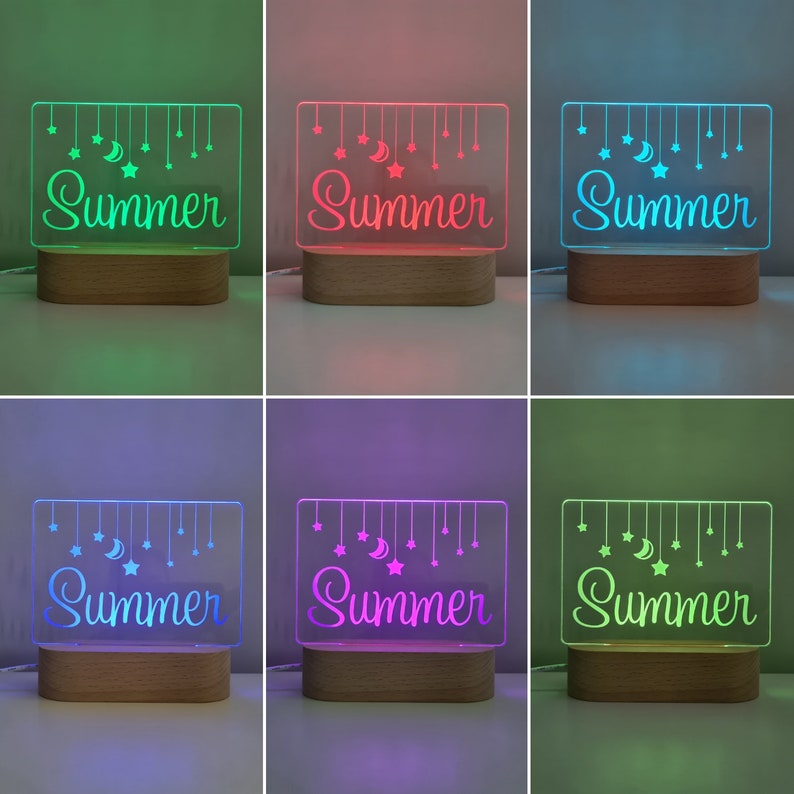 Personalised Name Children's Night Light Nursery Lamp Etsy Australia