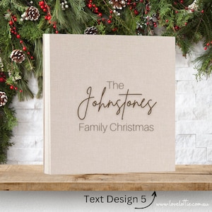 Christmas Card Album, Holiday Card Album, 5x7 Photo Christmas Card Keeper,  Santa Photo Album, Custom Linen Christmas Album 5x7 