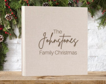 Family Christmas Photo Album Holiday, Personalised Scrapbook Keepsake, Memory Sentimental Gift for Family Tradition Photo Book