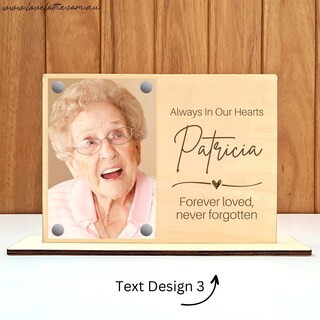 Cornice Commemorativa In Legno 20x25 Cm Con Finestra 10x15 - Regalo Per Perdita Caro - Condoglianze Personalizzato