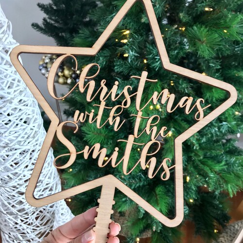 Personalised Geometric Star Tree Topper Etsy