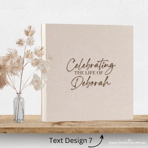 Memorial Guest Book - Custom Celebration Of Life Book - Personalized Wooden Funeral Guestbook - Memorial Book of Condolences Memory Book