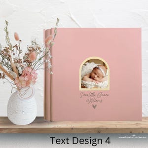 Personalised Baby Photo Album, PINK Baby Girl Gift for New Parent, Childhood Memory Book from Birth to 18 Years, Baby Boy Keepsake Album