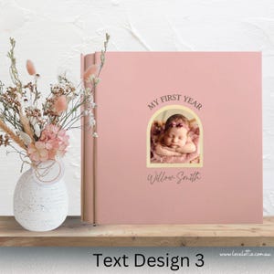 Personalised Baby Photo Album, PINK Baby Girl Gift for New Parent, Childhood Memory Book from Birth to 18 Years, Baby Boy Keepsake Album