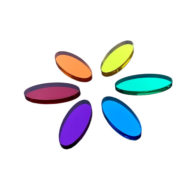 30 mm Plexiglass mirror oval - choose colour