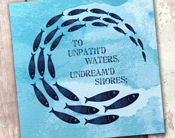 Fish Shoal card with Shakespeare quote