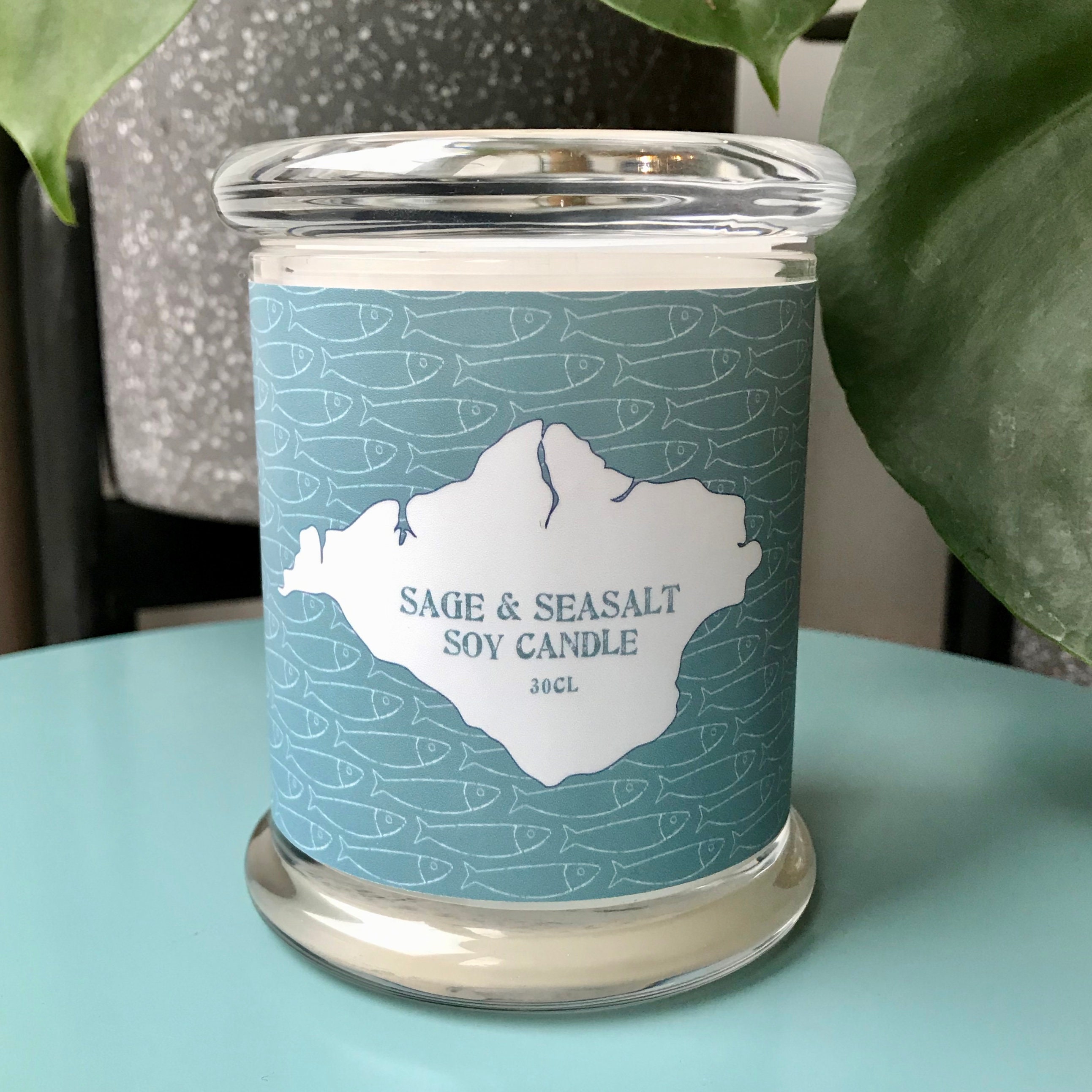 Isle of Wight candle soy wax candle in a glass jar sage and Etsy