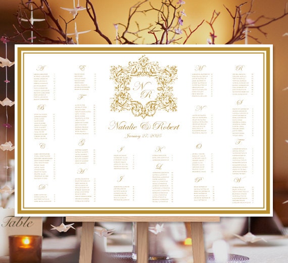 Poster Seating Charts For Wedding Receptions