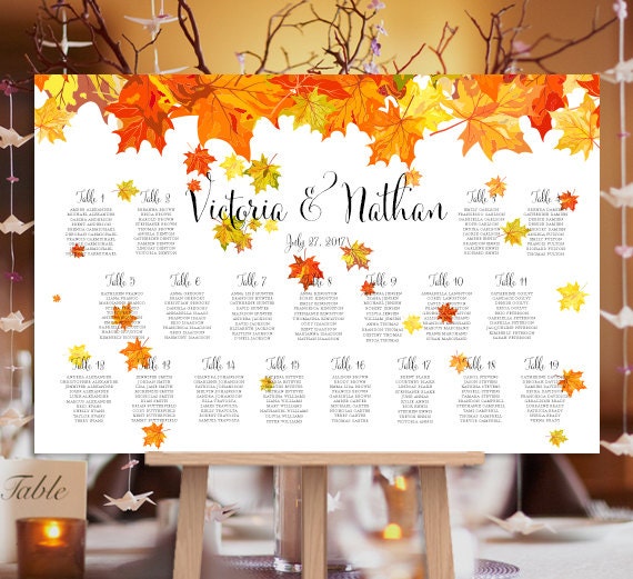 Autumn Fall Leaves Chart