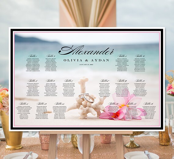 Beach Themed Wedding Seating Chart Reception Seating Plan Etsy