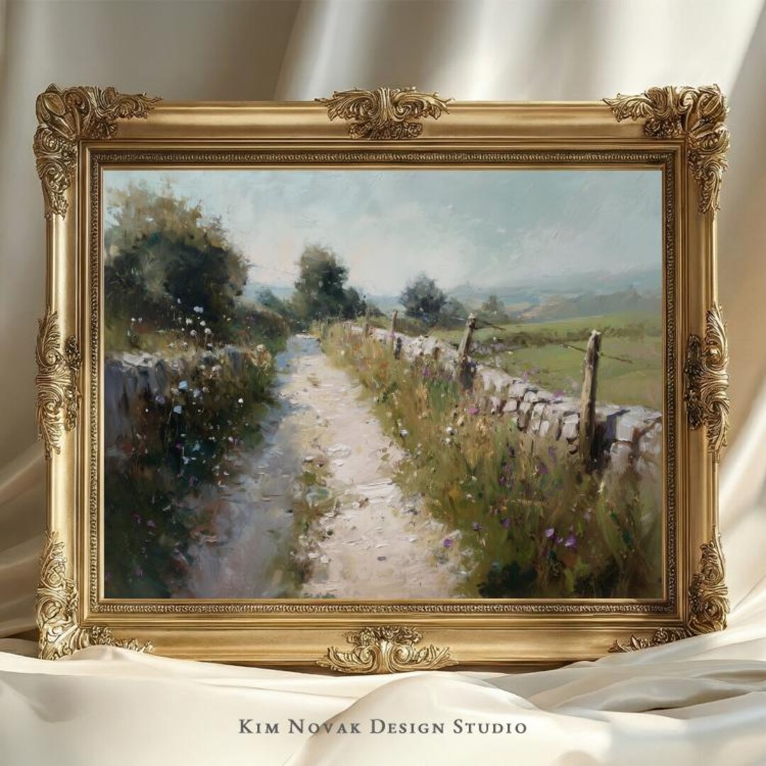 Cottagecore Countryside Pathway Print, Rustic Country Lane, Vintage ...
