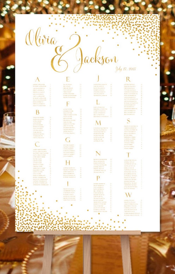 Wedding Seating Chart In Alphabetical Order