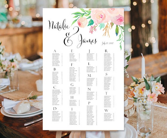 Summer Or Garden Wedding Reception Seating Poster Rush Digital