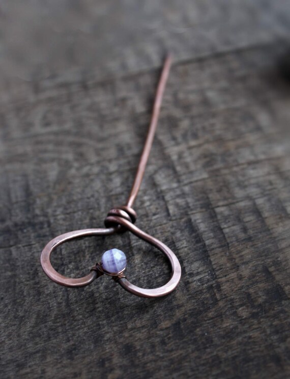 Copper Hair Stick Wire Wrap Hair Pin Hair Accessory Metal Etsy