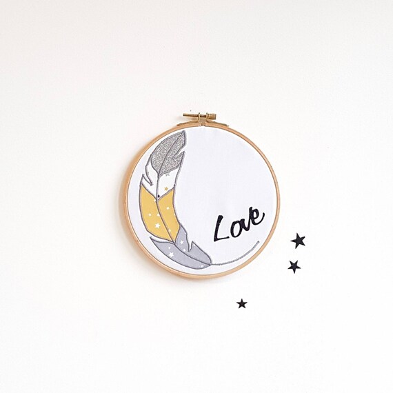 Decoration Murale Enfant Cadre Mural Plume Cadre Love Jaune Etsy Decoration Murale Enfant Cadre Mural Plume Cadre Love Jaune Etsy
