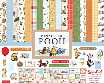 Kit de colección de cartulinas para álbumes de recortes de Winnie The Pooh de Echo Park Paper, 12 x 12 (oferta de Destash)