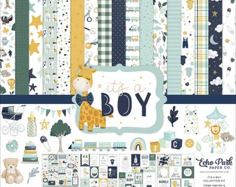 Kit de colección de cartulinas para álbumes de recortes "It's A Boy" de Echo Park Paper, 12 x 12 - Oferta de desmontaje