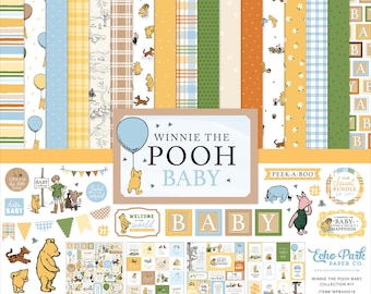 Kit de colección de papel con patrones de Winnie the Pooh Baby de Echo Park, 12 x 12, para álbumes de recortes - Oferta de desmontaje