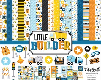 Kit de colección de papel con patrones para álbumes de recortes Echo Park Paper Little Builder de 12 x 12 - Oferta de desmontaje