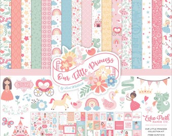 Kit de colección de papel para álbumes de recortes de 12 x 12 con diseño de Nuestra Pequeña Princesa de Echo Park Paper - Oferta de desmontaje