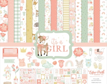 Kit de colección de cartulinas para álbumes de recortes "It's A Girl" de Echo Park Paper, 12 x 12 - Oferta de desmontaje