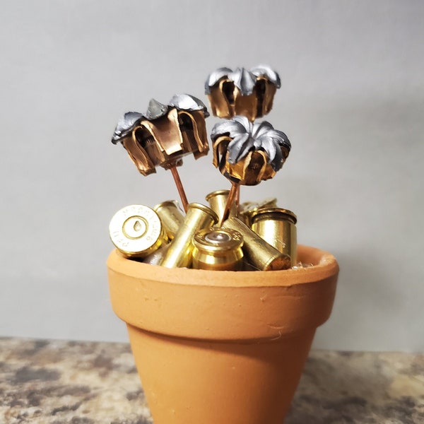 Bullet Flower Pot - 9mm .45  - Gifts - Forever Flowers - Indoor Garden - Brand Wagon - Decor - Flower Bouquet