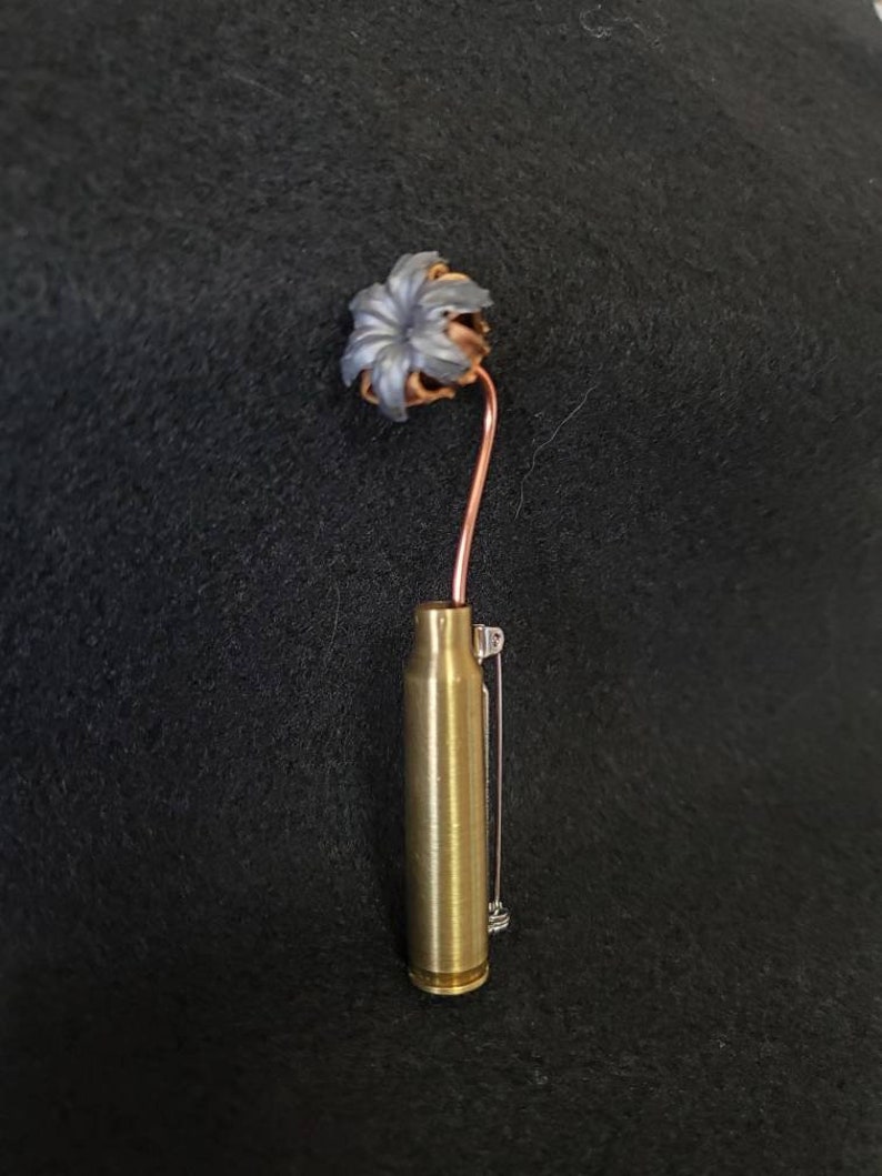 Single 9mm Bullet Flower Wedding Accessories Boutonniere Wedding Bouquet Bullet Slug Pendant Gun Gifts Freedom Seed Bullet Art image 8