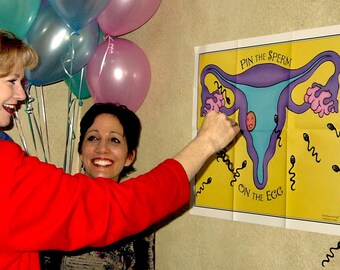 Baby Shower Game - Pin the Sperm on the Egg(TM) Game Basic Package for Party of 32!