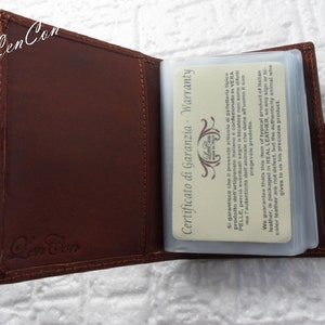Multi Porta Carte di Credito 20 Posti in Cuoio Fatto a Mano Made in Italy Artigianale con Incisione Personalizzata