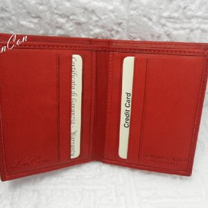 Mini Portafoglio Rosso con Incisione Personalizzata per Uomo in Vera Pelle Porta Carte di credito