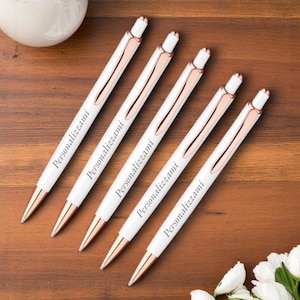 10 Penne personalizzate / Penne regalo con scatola e nastro/ Bomboniere personalizzate / Promessa Matrimonio / Regalo per festa nuziale