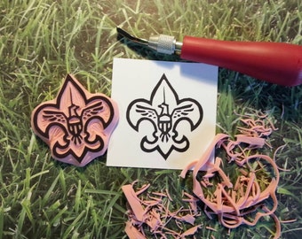 Boy Scout Hand Carved Rubber Stamp