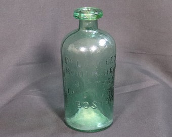 Dr. Langley's Root and Herb Bitters, backwards 99, Union St Boston, vintage bottle, quack medication, 19th century cork top, 1850-60's