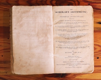 Libro Aritmético del Académico vintage 1827 original