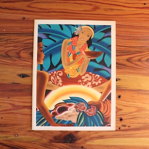 SS Matsonia cruise ship menu vintage 1946 woman with a bowl original