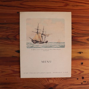 S.S. Degrasse vintage cruise ship menu 1939 original