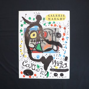 Joan Miro authentic lithograph 1965 gallery exhibit poster, Gallerie Maeght original, surrealist, automatism, abstract art