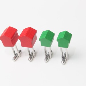 Deluxe Monopoly Hotel/House Cufflinks/Keyring Ideal gift for the estate agent in your life image 5