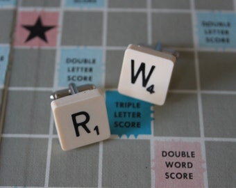 Personalised Vintage Scrabble Cufflinks - Choose your own initials