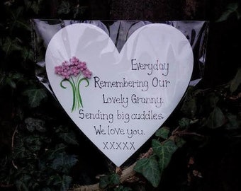 Grave Ornament Memorial, Mum, Grandma, Mothers Day, outdoor Memorial Heart- LARGE 15CM